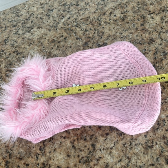 Dog pink sweater with faux fur - Picture 8 of 9
